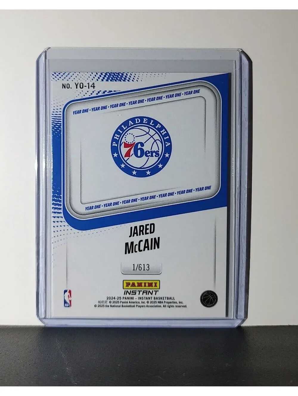 Jared McCain Rookie Card 2024-25 Panini Year One #14 Basketball 76ers 1/613